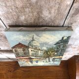 Ancien tableau caroline burnett vue paris sacré cœur huile sur toile