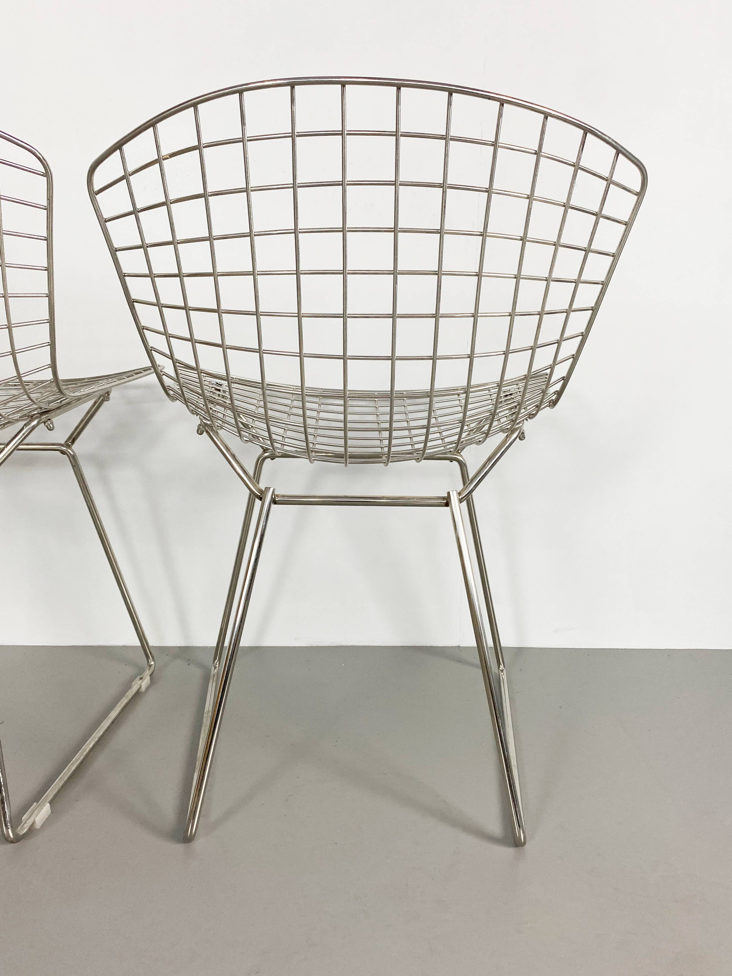 Lot de 4 chaises d'Harry Bertoia éditées par Knoll