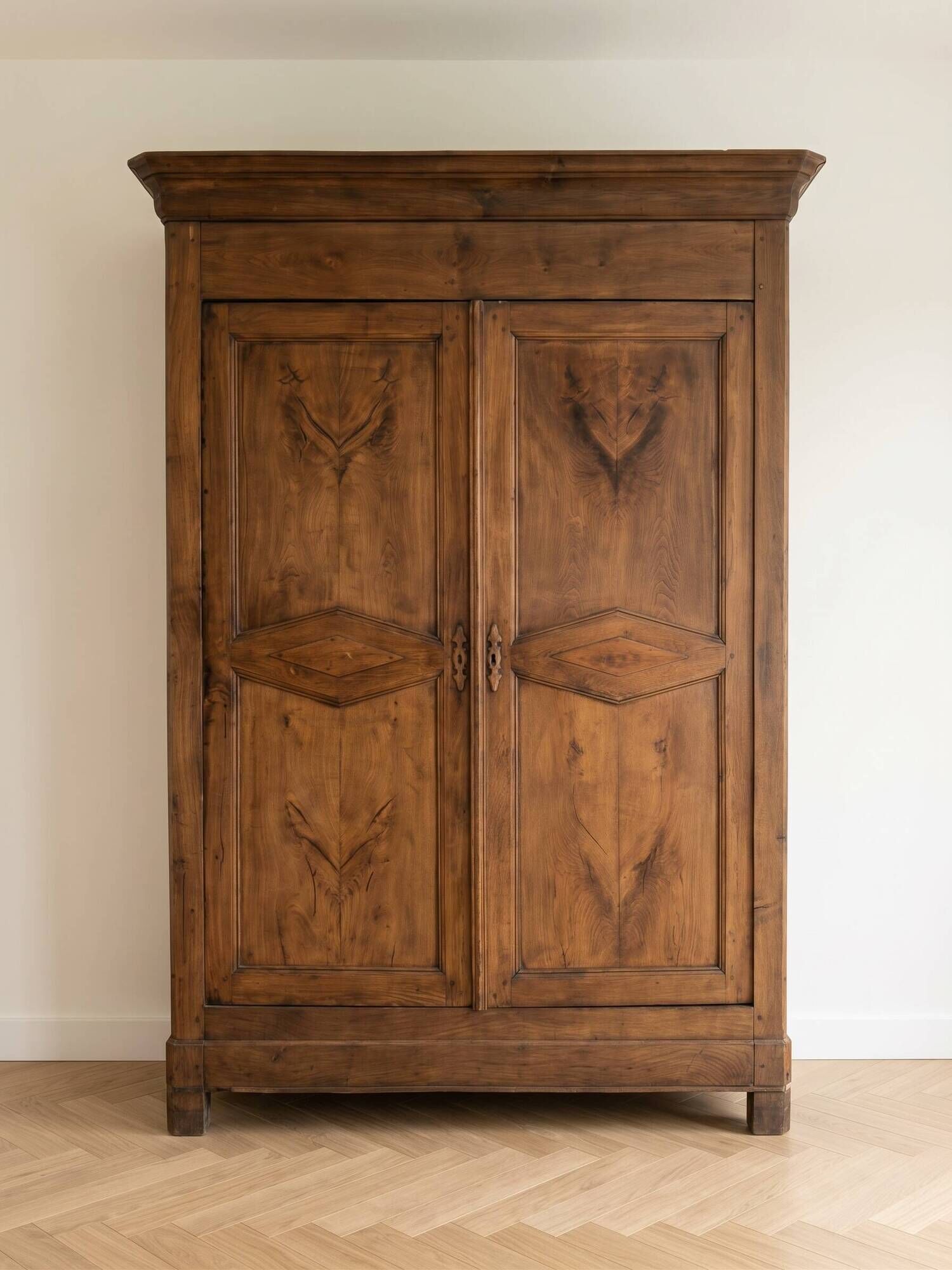 Antique solid walnut wardrobe