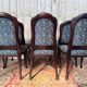 Suite de 6 chaises Chippendale anglais XIXe – Acajou, tissu jacquard
