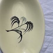 Two serving dishes and a gravy boat model las palmas in fine earthenware salins france vintage