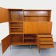 Louis Paolozzi modernist teak bookcase and secretary storage unit