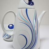 coffee maker and sugar porcelain blue décor design Bareuther 70s
