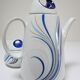 coffee maker and sugar porcelain blue décor design Bareuther 70s