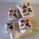 Set of old Givors ceramic spice pots