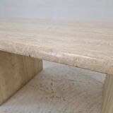 Italian Coffee Table in Travertine, 1980s