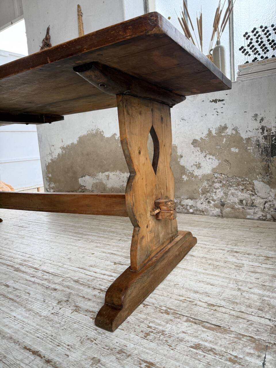 Monastery-style farmhouse table, pine, 210cm