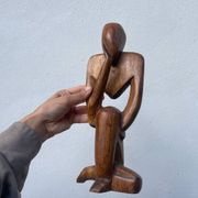 Wooden statuette sculpture, free form