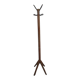 Antique light wood coat rack with splayed legs.