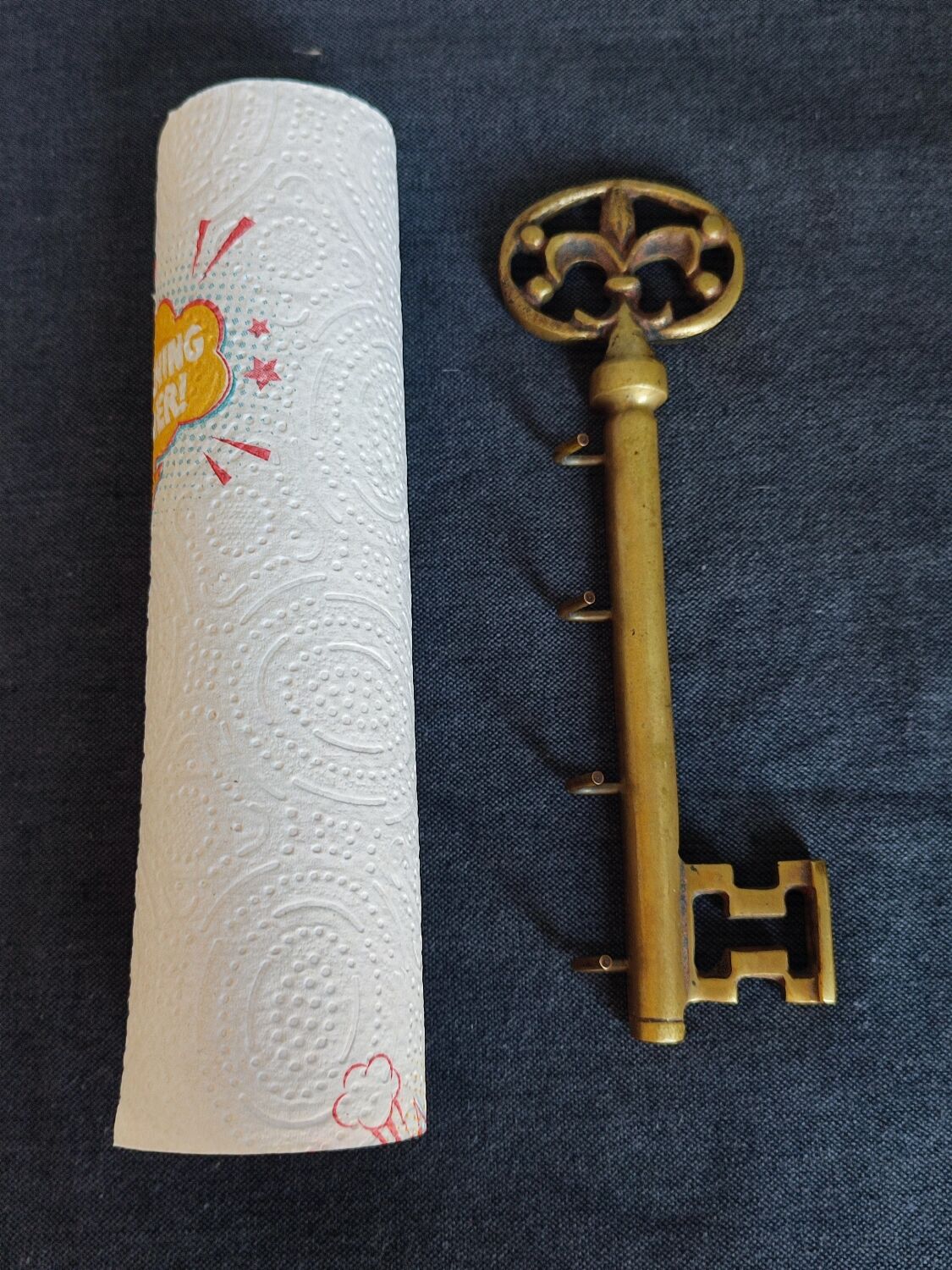 Key holder in the shape of a vintage key