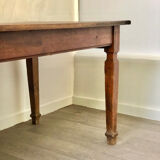 Grande table de ferme Bourguignonne en chêne époque XIX ème pieds fuseaux de forme obélisque