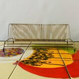Vintage record holder in gold metal - for 50 vinyls