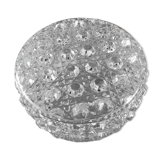Round globe made of worked transparent glass