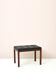 Vintage rosewood pouf with faux leather seat