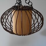 Vintage wicker pendant lamp