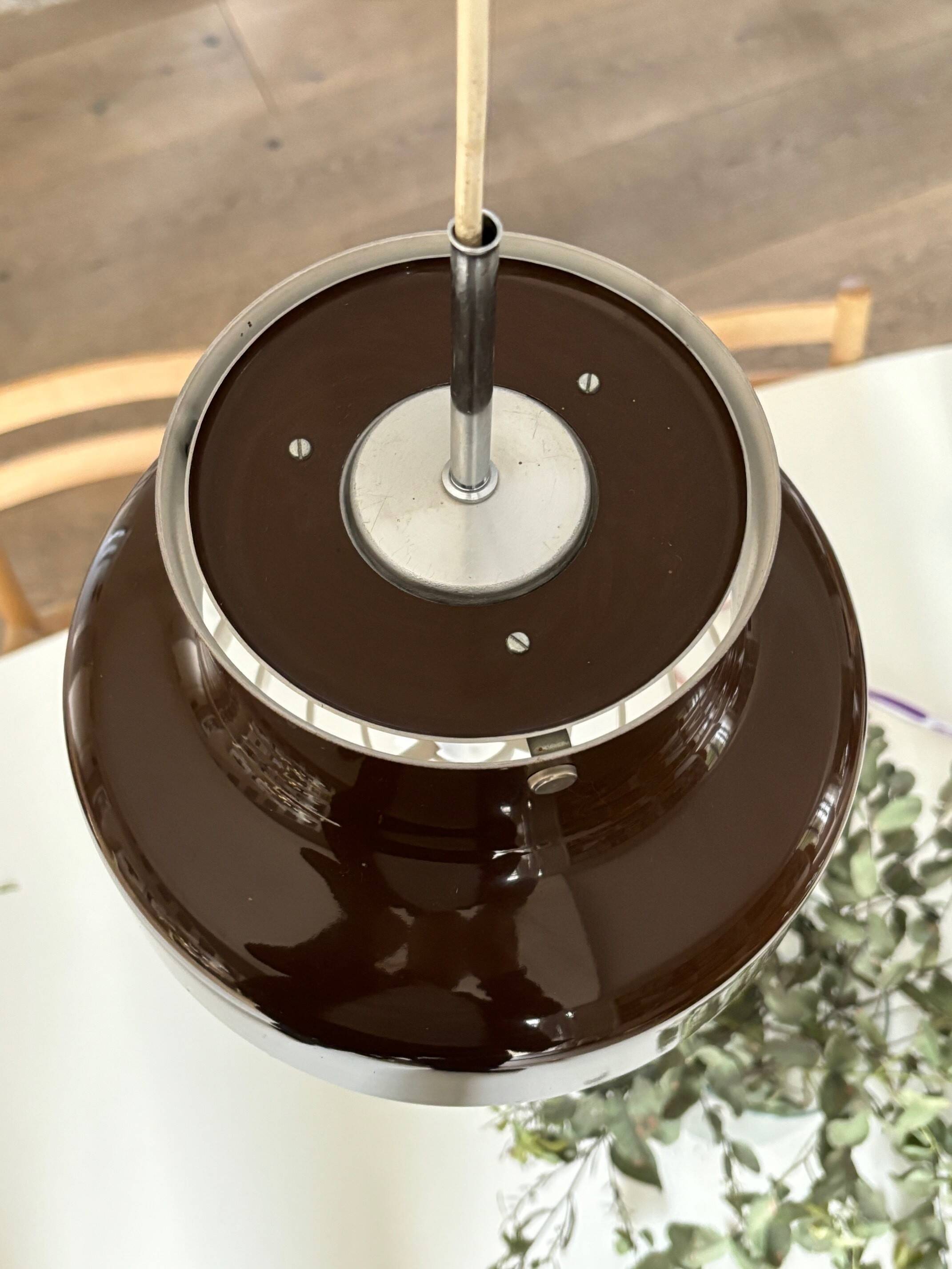 Bumling brown pendant light - Sweden 70s
