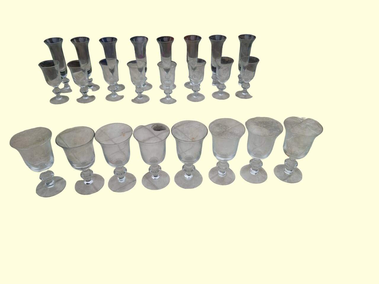 Set of 40 La Rochère Amitier crystal glasses from the 19th century + 8 replacements