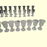Set of 40 La Rochère Amitier crystal glasses from the 19th century + 8 replacements