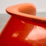 Set of Single-base Orange Molded Chairs, 1970s