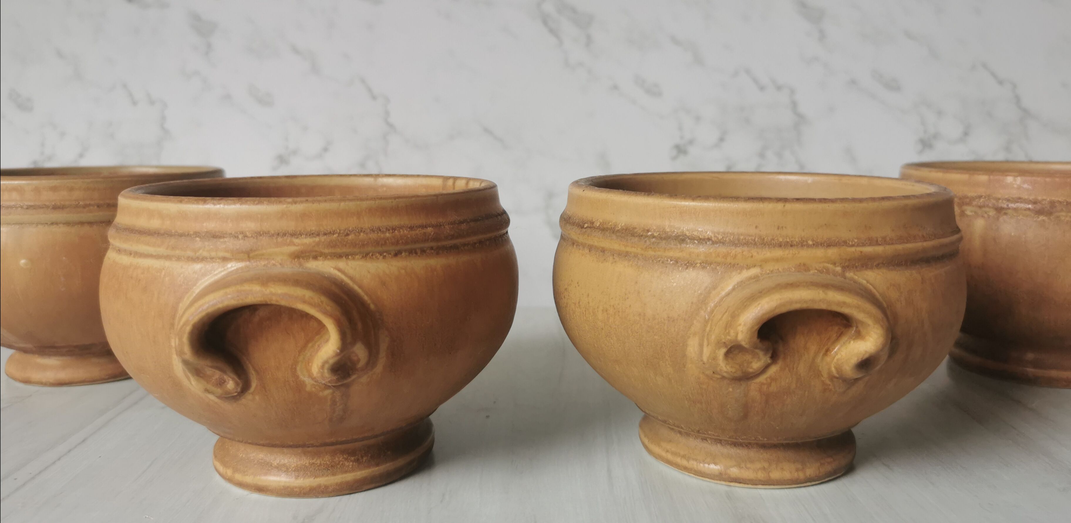 Vintage eared sandstone bowls