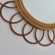 Authentic "flower" mirror in rattan and bamboo, 1960s 70s.
