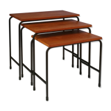Teak and metal nesting tables, 1950