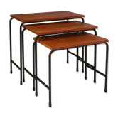 Teak and metal nesting tables, 1950