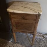 Bedside table encienne in walnut and marble
