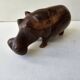 Zoomorphic wooden hippopotamus statuette sculpture