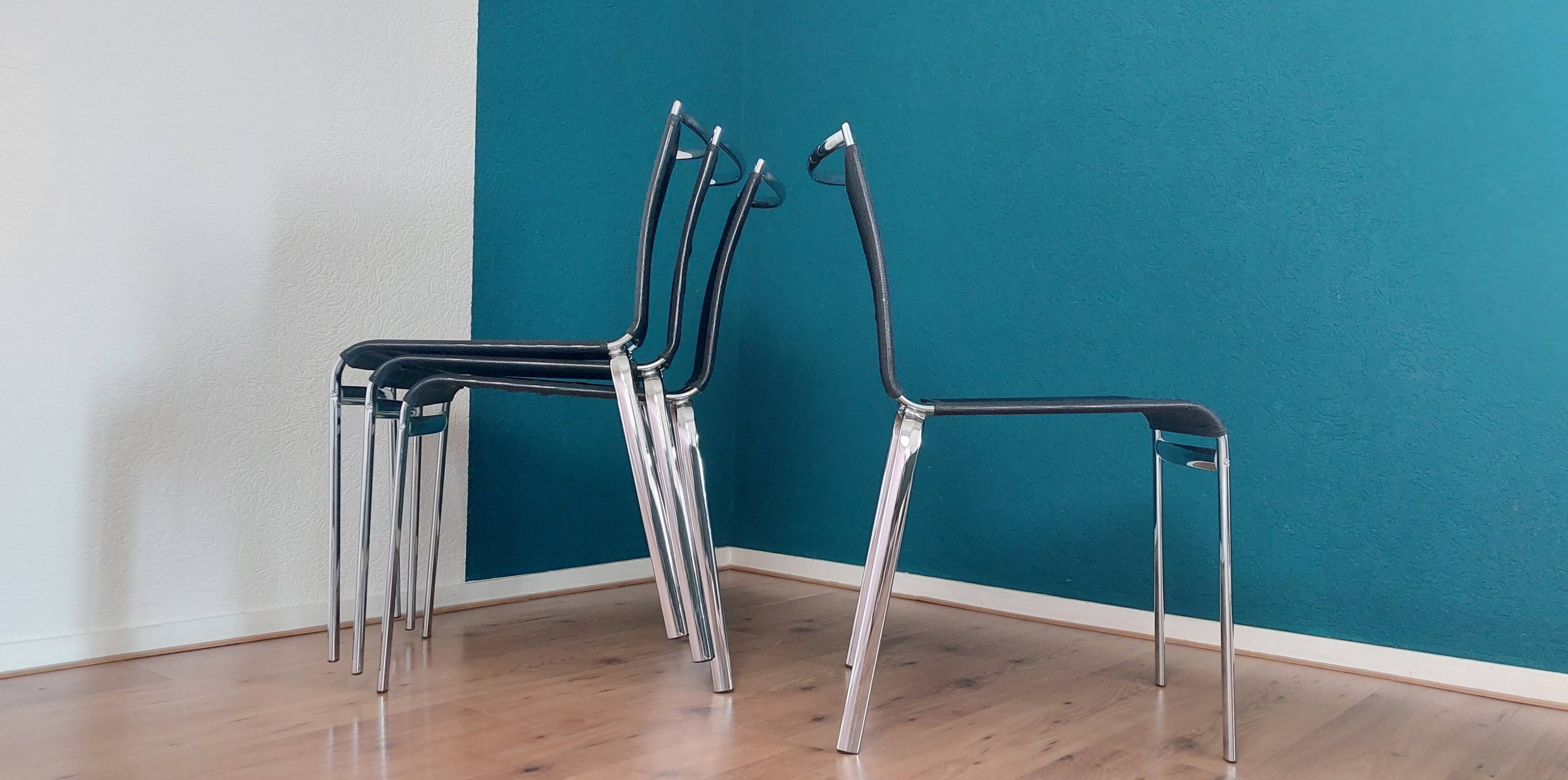 Set of 4 Net Dining Chairs by Daniele Molteni for Bontempi, 1990's