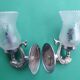 Pair of vintage chrome wall sconces