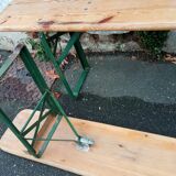 Pair of vintage community folding benches