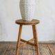 Vintage Rattan and Bamboo Accent Side Table / Stool, Spain, 1970s