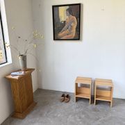 Paire tabourets ou chevets pin mobilier montagne 1950
