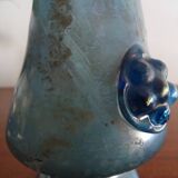 Vase with handle and spout Scavo Seguso Vetri d'Arte iridescent glass Murano 1950