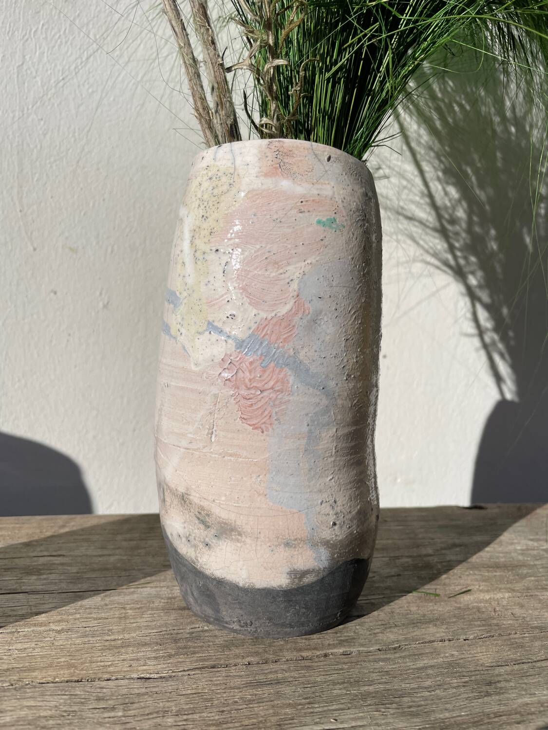 Raku vase / signed ceramic / handmade pottery