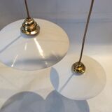 Duo of vintage opaline pendant lights