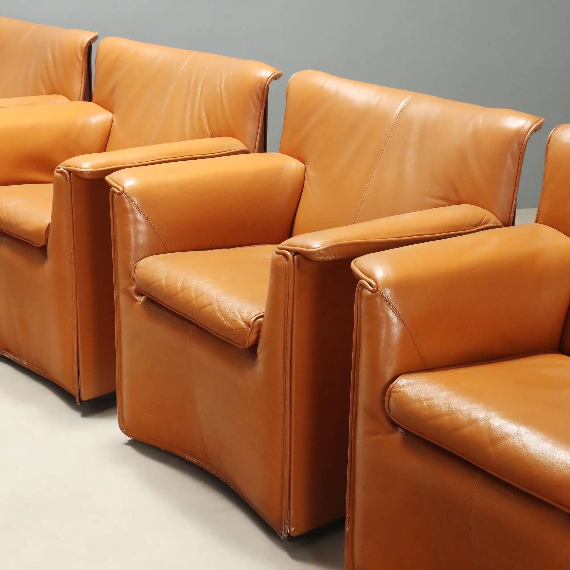 Vintage B&B armchairs Laurianetta design by Afra and Tobia Scarpa from the 1980s.