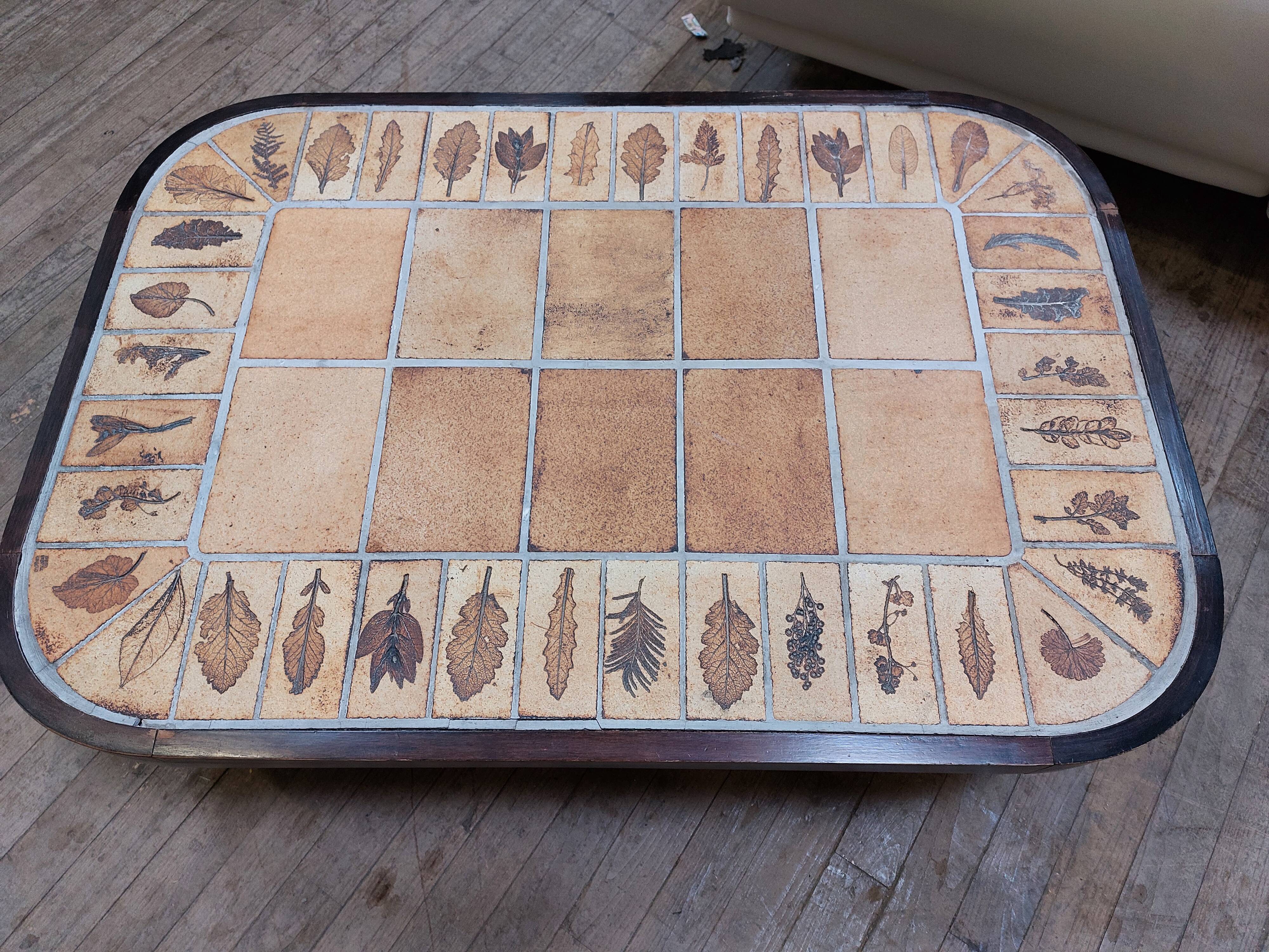 Table basse "Herbier" par Roger Capron - Années 60/70 - Vallauris