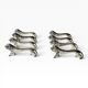 Series of antique knife rests in the shape of a lion, silver-plated metal.