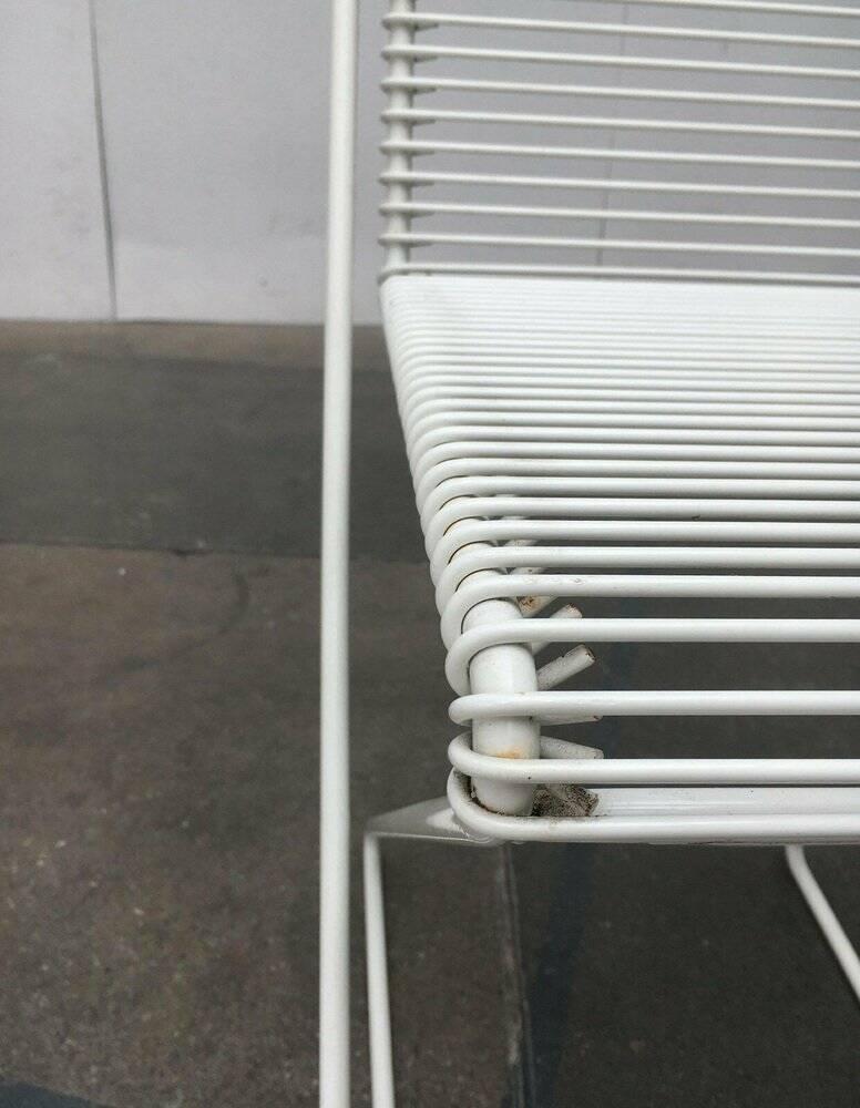 White postmodern Kreuzschwinger chairs by Till Behrens for Schlubach, 1980s, set of 3.