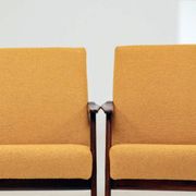 Pair Lounge Chairs Vintage Yellow Boucle,  Mid Century Design, 1960