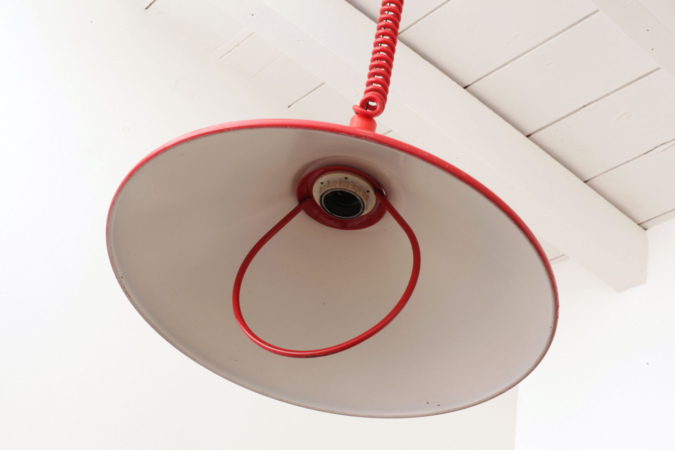 Vintage red Rolly lamp 1970