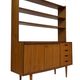 Vintage teak wall cabinet bookcase workplace Danish Design 60's