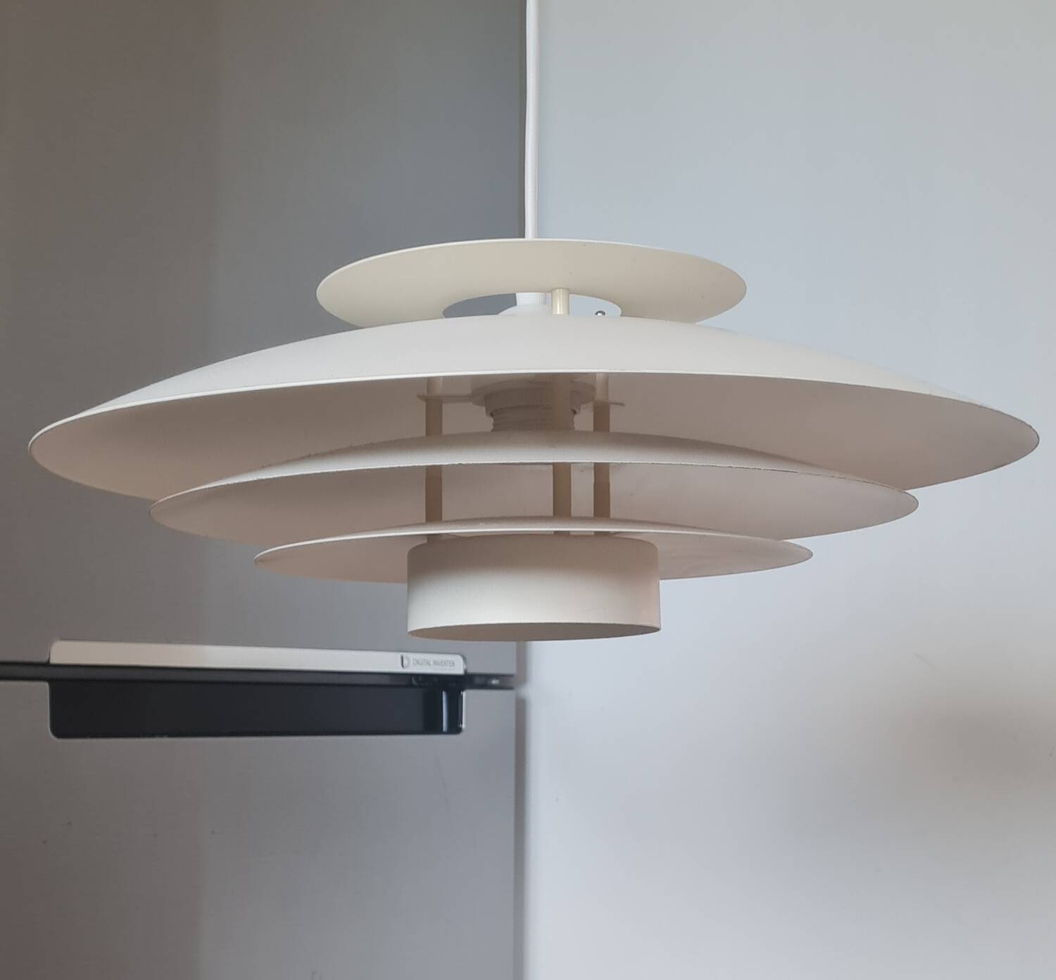 Scandinavian pendant light "Jeka" white 1970