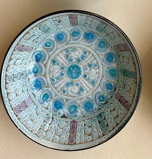 Glazed ceramic deep plate, Danuta Le Hénaff
