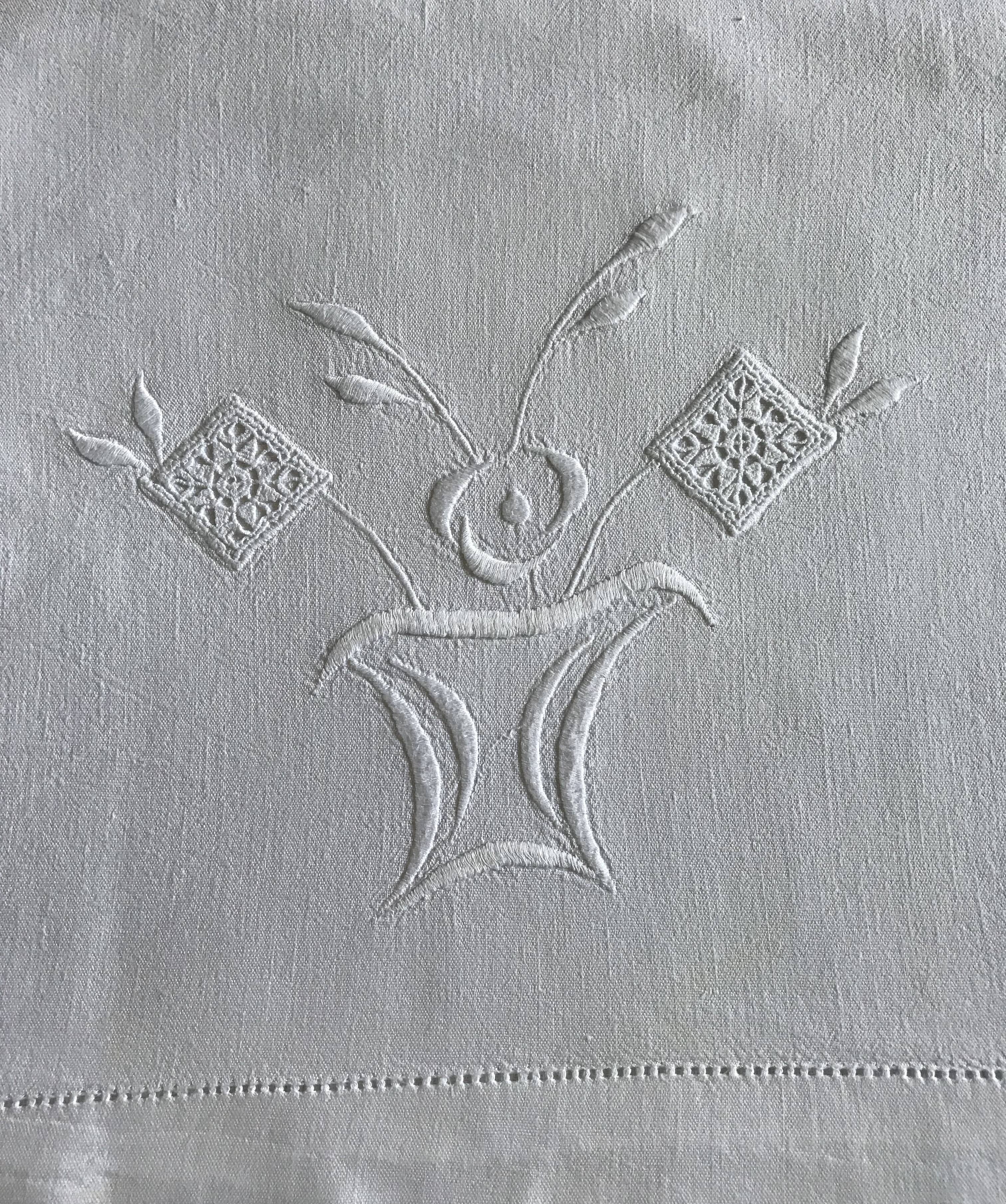Old embroidered sheet 240 x 188cm