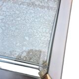 Hollywood Regency side table 1970 brushed metal and gold