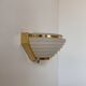 Pair of vintage brass and frosted glass wall lights, France, 1970.