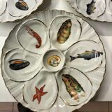 6 assiettes à huîtres vintage